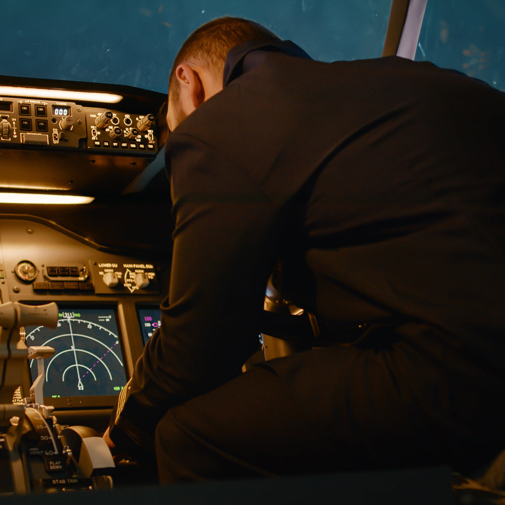 Pilot sleeping in cockpit