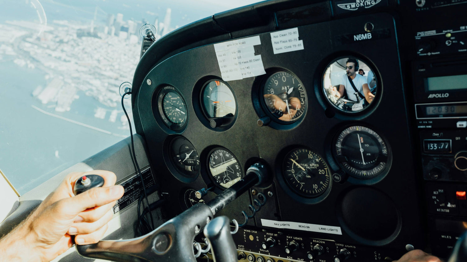 Student pilot in a cockpit preparing for training as global pilot demand increases through 2034.