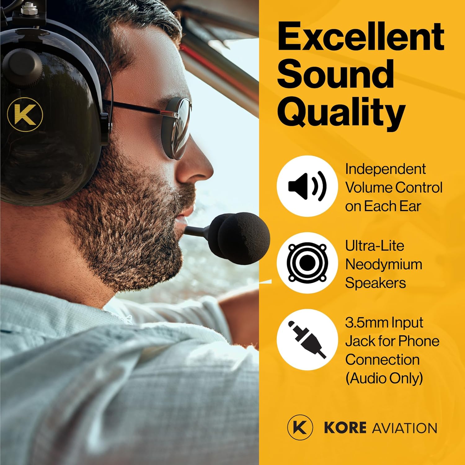 KORE KA-1 Headset + FREE Pilot Flight Bag