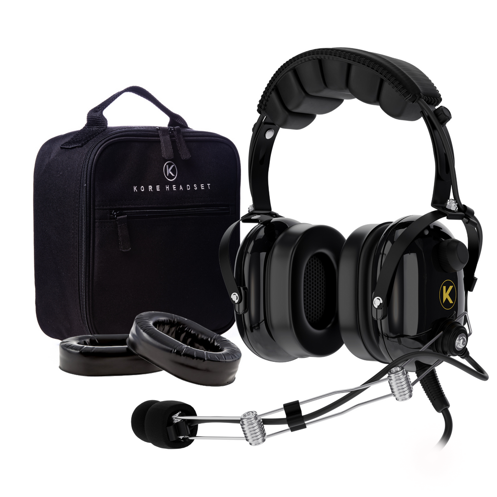 Bundle: Kore Aviation P1 Headset with Bag & Gel Ear Seals