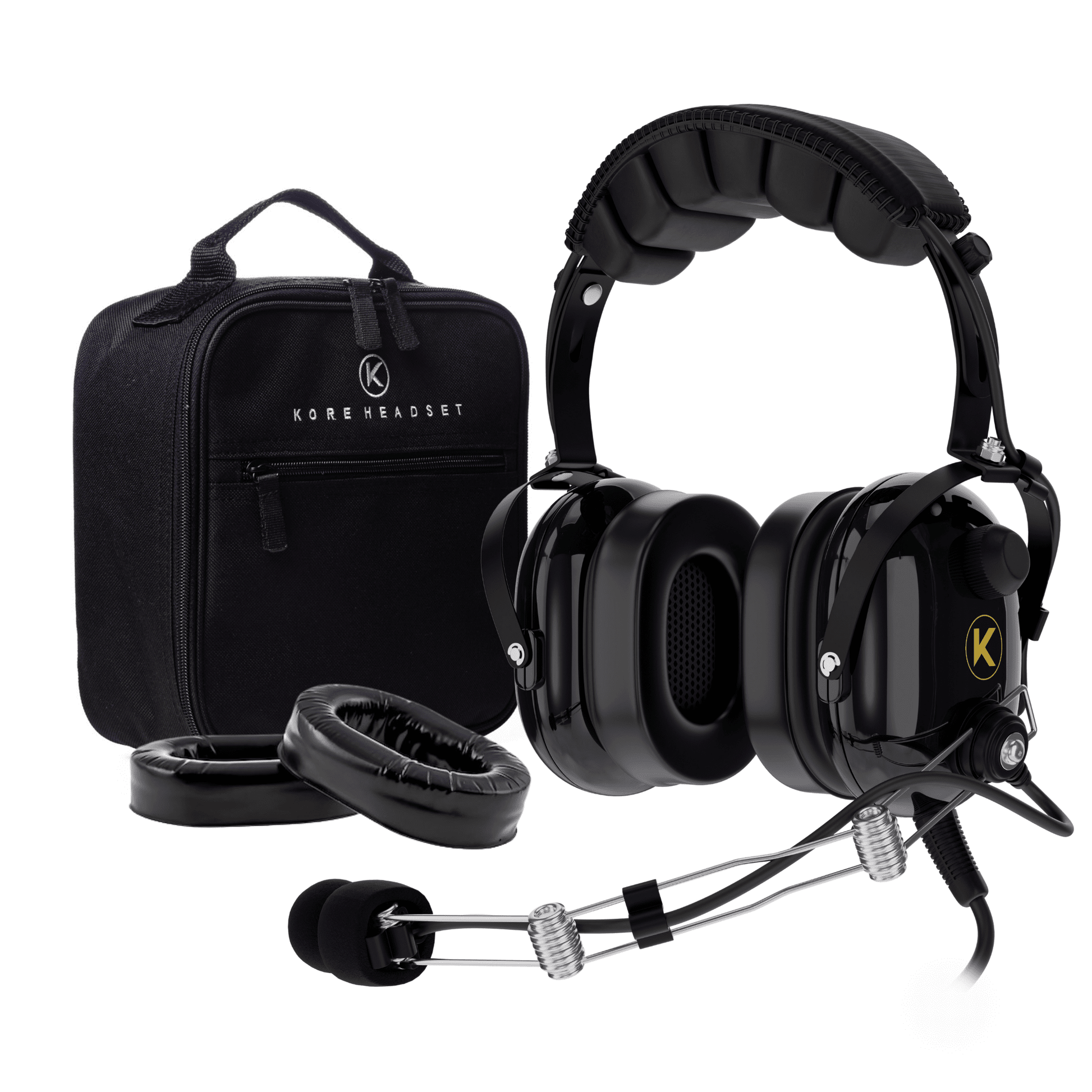 Bundle: Kore Aviation P1 Headset with Bag & Gel Ear Seals - KORE HEADSET LLC