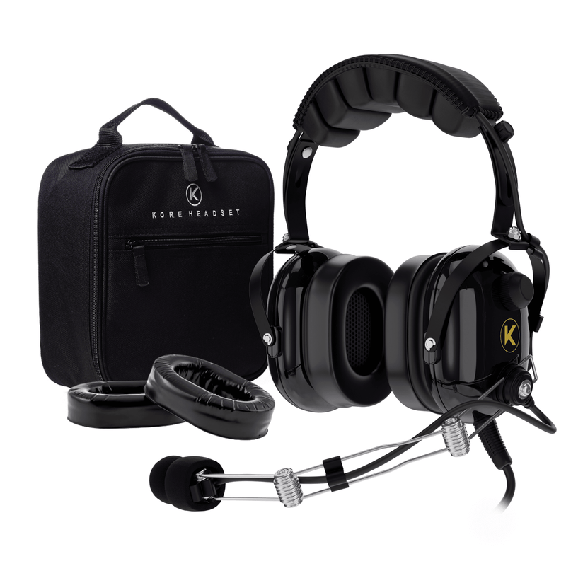 Bundle: Kore Aviation P1 Headset with Bag & Gel Ear Seals - KORE HEADSET LLC