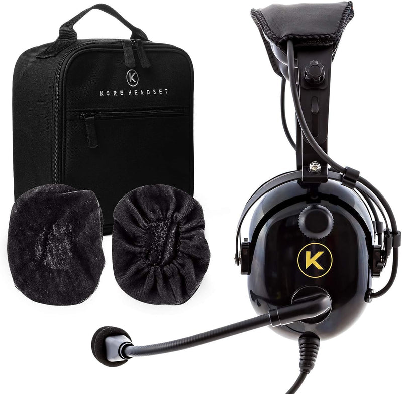 Bundle: Kore Aviation KA - 1 with and Cloth Ear Covers - KORE HEADSET LLC