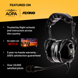 KORE AVIATION KA-1 General Aviation Headset for Pilots | Mono and Stereo Compatibility, Passive Noise Reduction, Noise Canceling Microphone, Gel Ear Seals, Adjustable Headband, Headset Bag